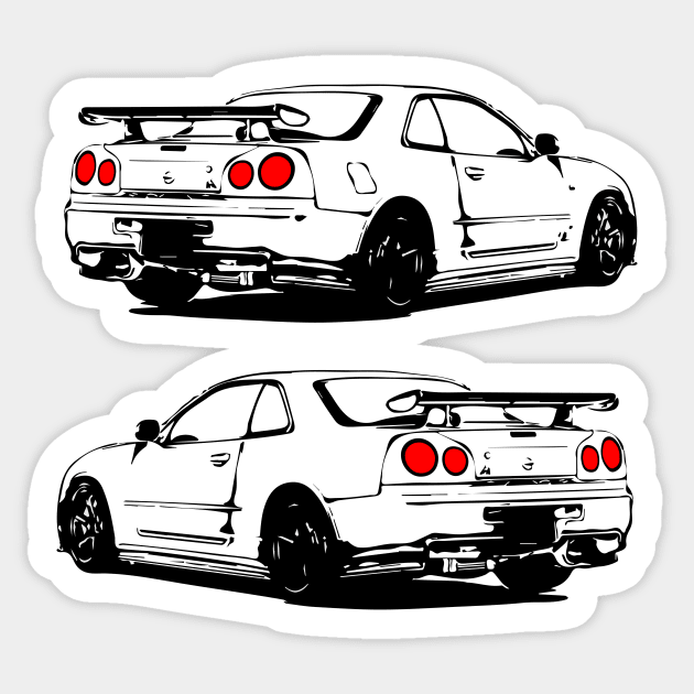 Skyline GTR (white) Sticker by Widmore